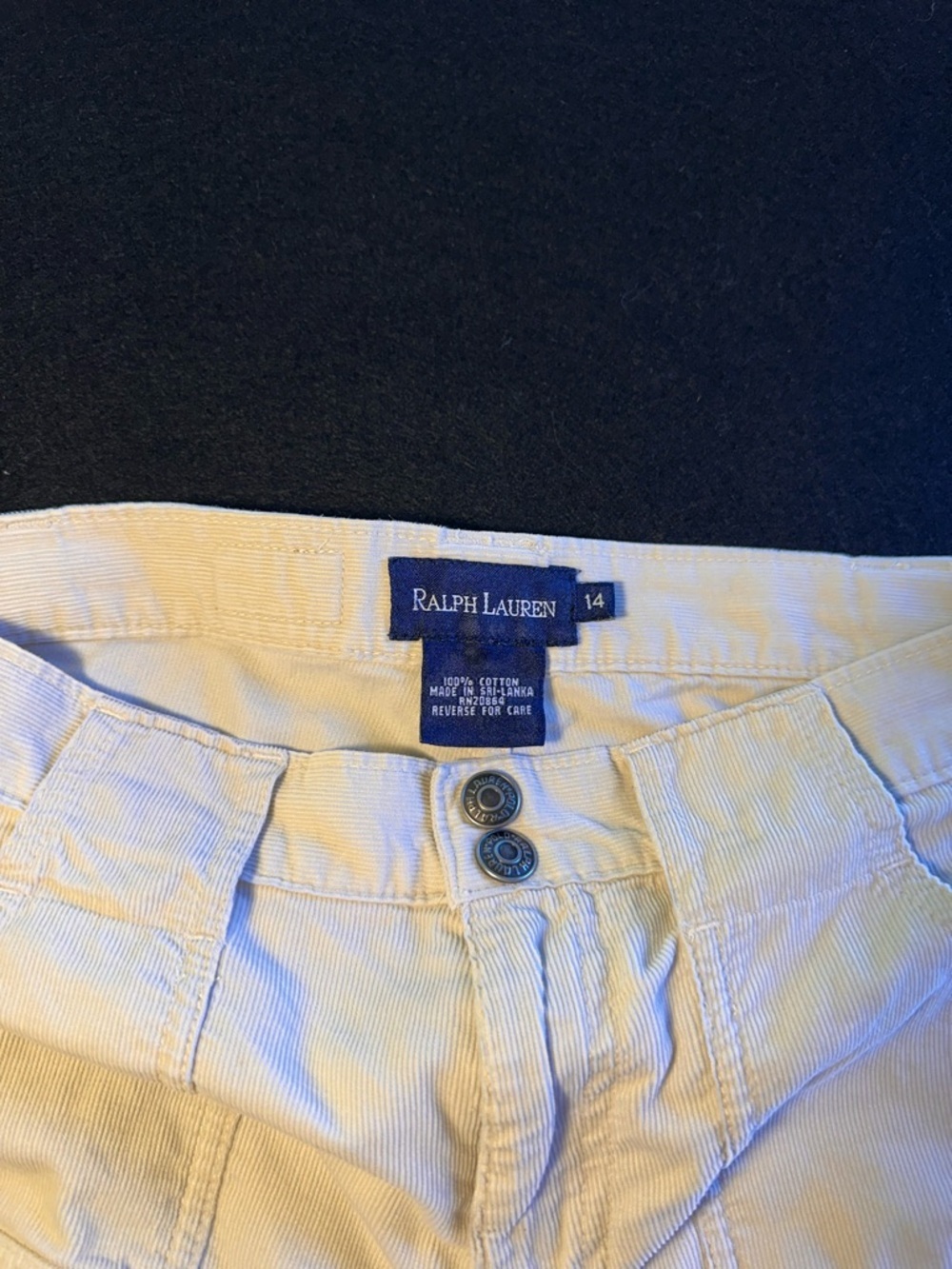 Ralph Lauren Cargo Pants Youth 14 Beige Wide Leg Utility 100% Cotton Kids Unisex - Picture 6 of 12